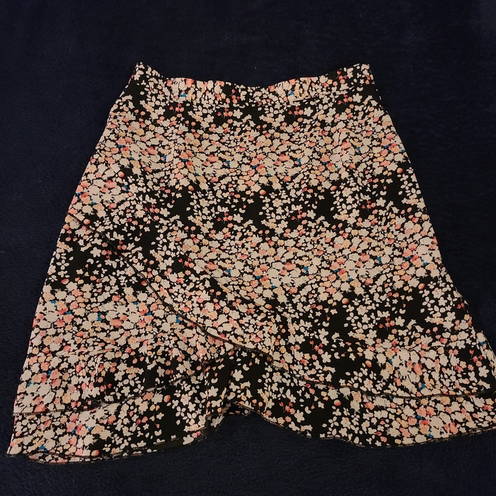 Floral Black Skirt